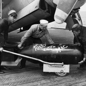 USS Nassau supporting the invasion of Attu in the Aleutians May 1943