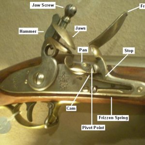 18thC flintlock pistol 02 mechanism