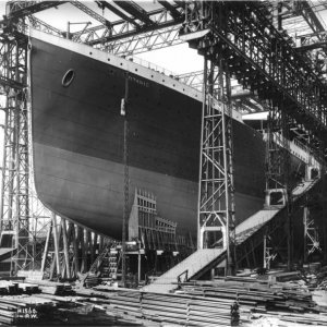 RMS Titanic ready for launch, 1911