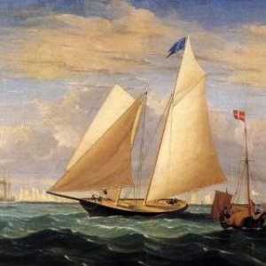 The Yacht 'America' Winning the International Race Fitz Hugh Lane 1851