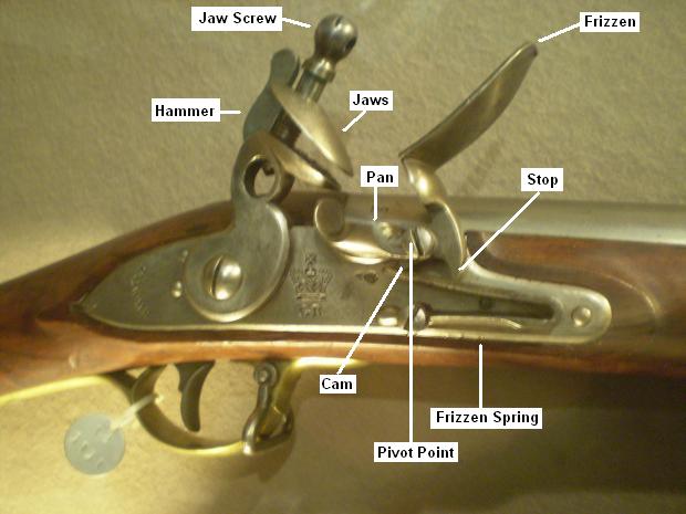 18thC flintlock pistol 02 mechanism