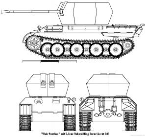 55cm zwilling flakpanzer mit panther fahrgestell