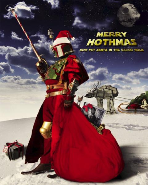 christmas starwars bobafett hothmas card