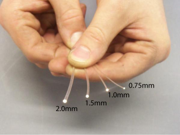 optical fibre sizes