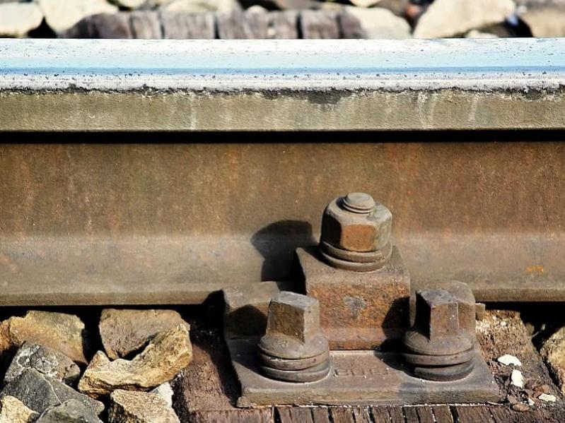 rail track rust threshold screw track old metal train rails