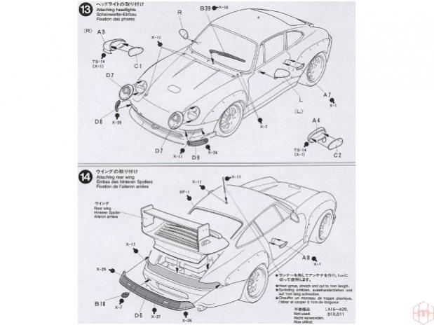 tamiya taisan starcard porsche 911gt2 mastelis 124 24175 14