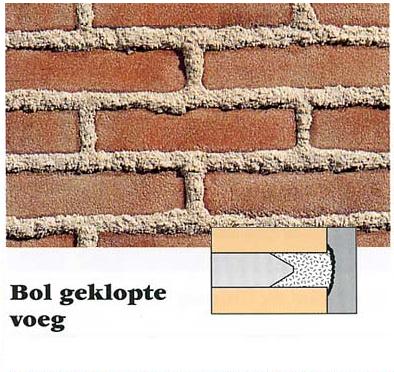 voeg typen 1 bolgeklopte voeg knb baksteen