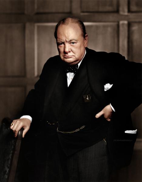 winston churchill colorized