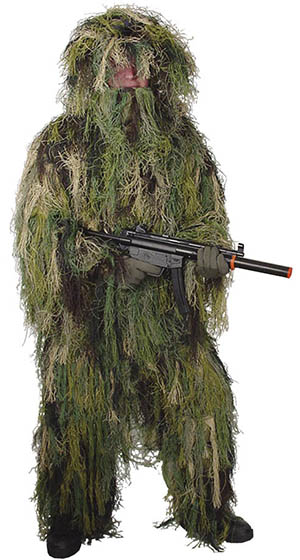 woodland camo sniper ghillie