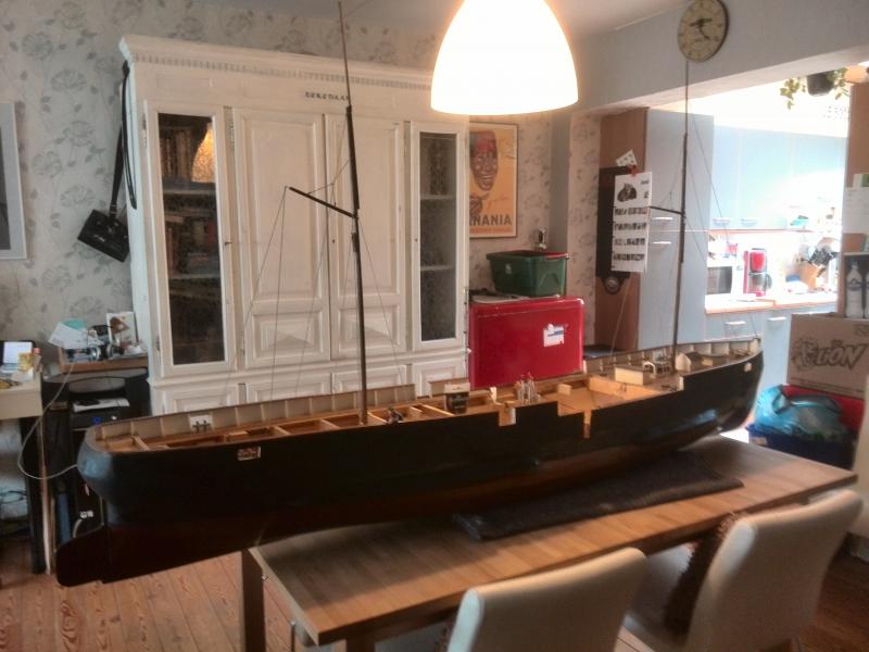 zicht op de grote van het schip (2.10 m )